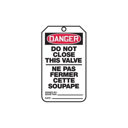 Accuform Danger, PF-Cardstock, 3-1/4 in Width, 1/4 in Height, , 25 PK TCF186PTP